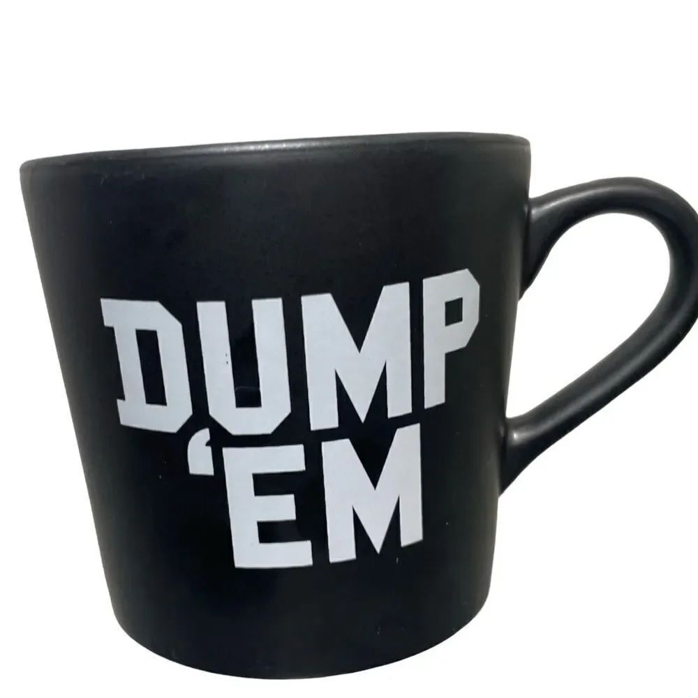 Black Ceramic Mug with White Print